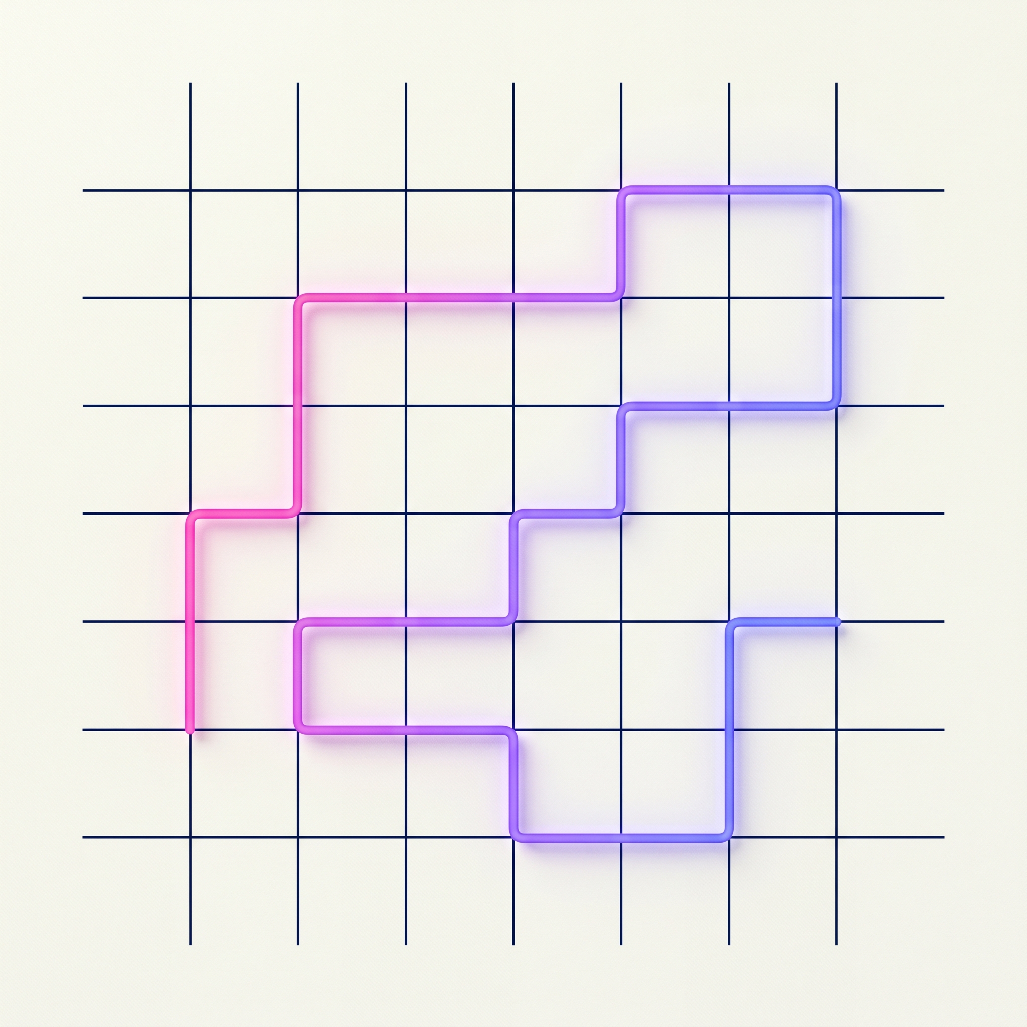 Sparse parity on the grid, a gradient path through a Manhattan grid